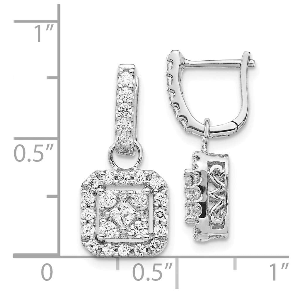 14k White Gold Diamond Hinged Earrings EM5549