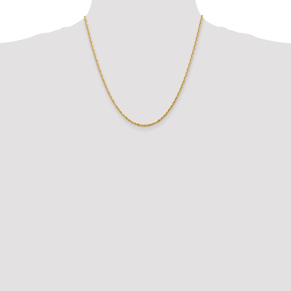 14K 20 inch 2.25mm Ultra Diamond-cut Rope with Lobster Clasp Chain
