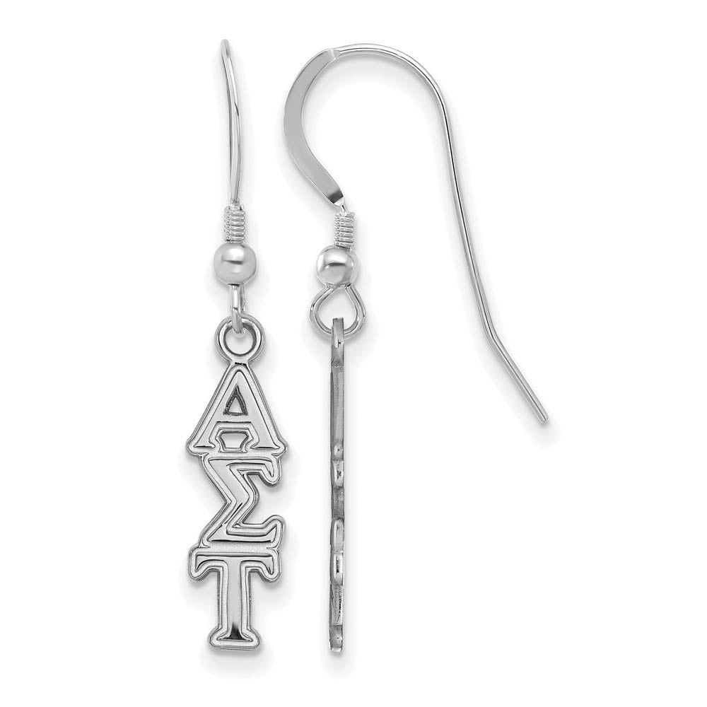 Sterling Silver Official Licensed Greek Sororities Alpha Sigma Tau (???) Small Dangle Earrings