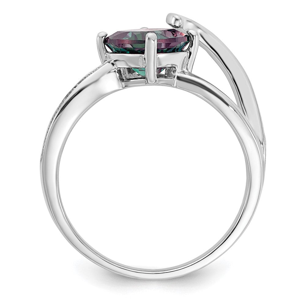Sterling Silver ANC CR Alexandrite & Diamond Ring
