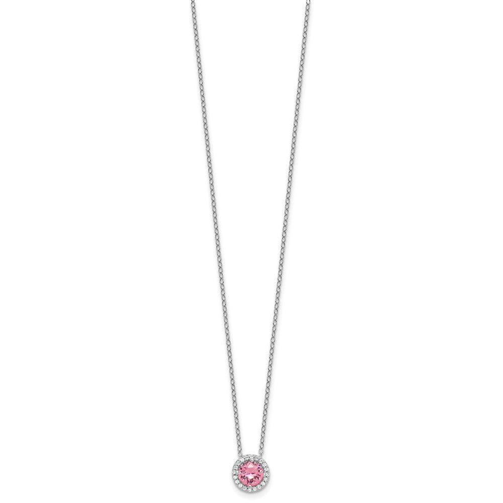 SS Pink & White CZ Pend