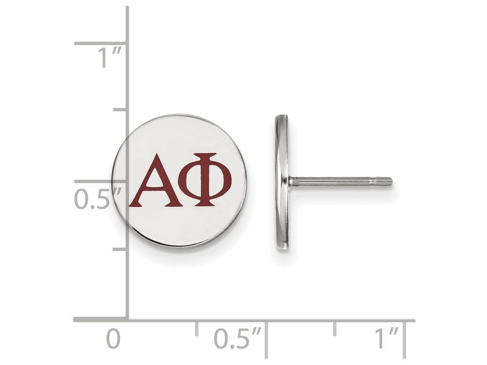 Sterling Silver Official Licensed Greek Sororities Alpha Phi (??) Enameled Post Earrings