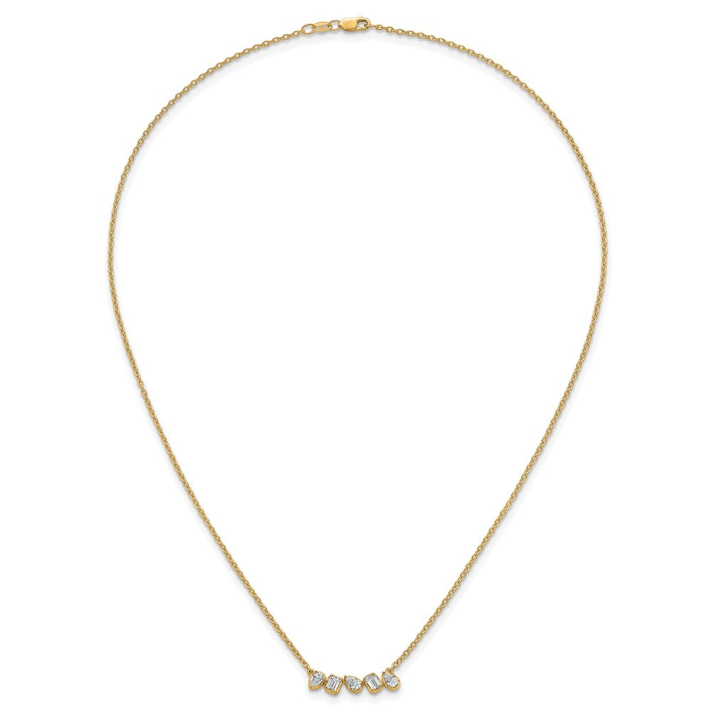 True Origin 14K Yellow Gold 5/8 carat Lab Grown Diamond VS+ F+ 18 in Complete Fashion Bar Necklace