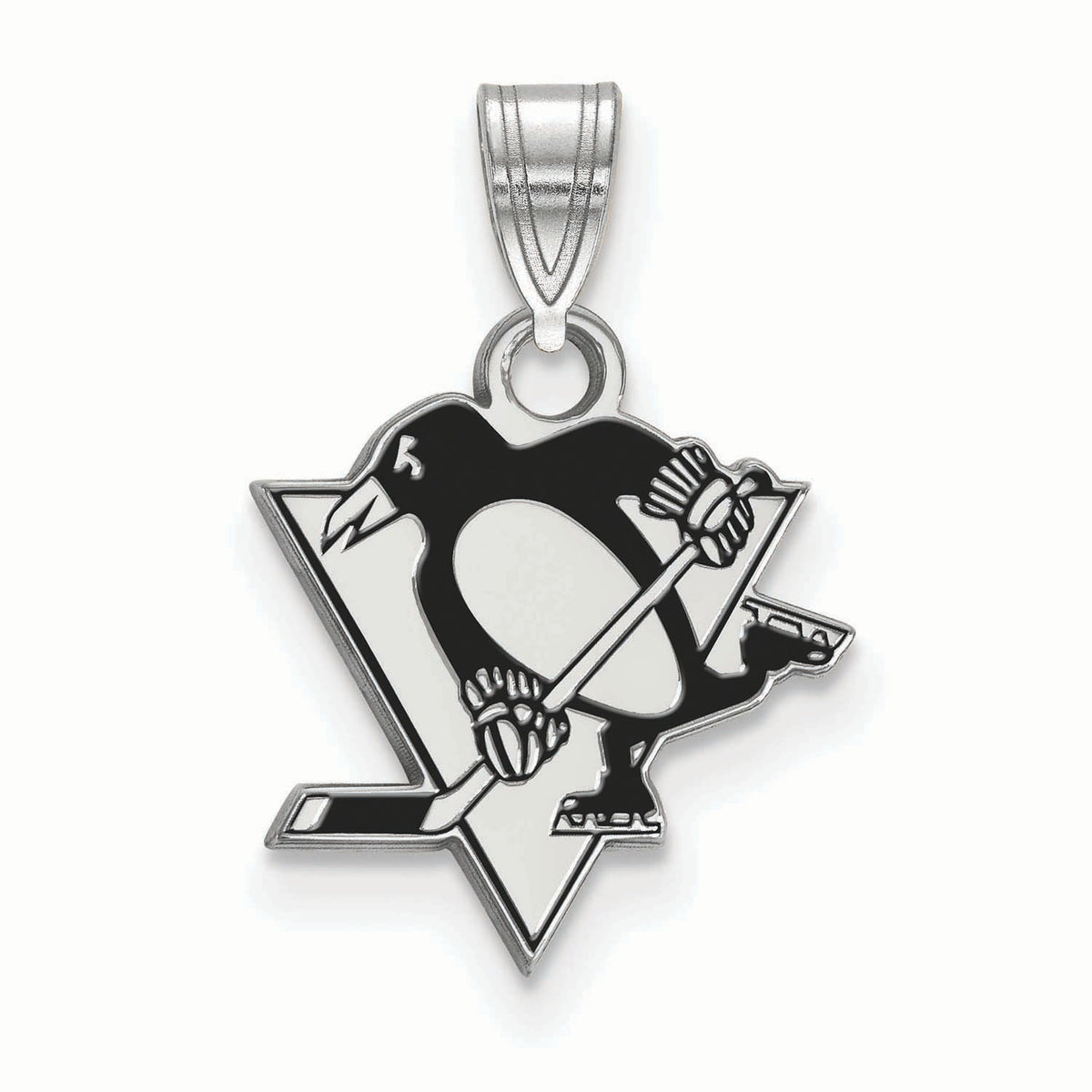 Women's Pittsburgh Penguins Sterling Silver Small Enamel Pendant