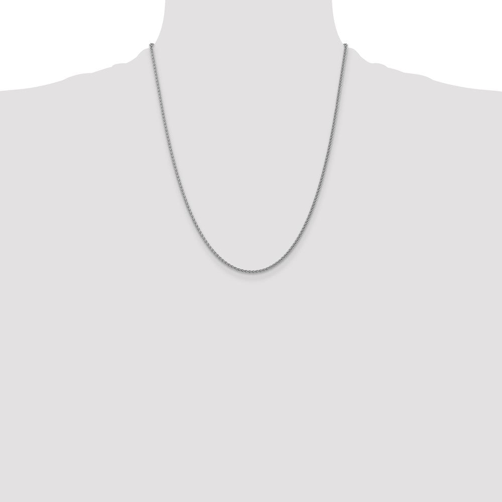 14k WG 1.05mm Spiga with Spring Ring Clasp Chain