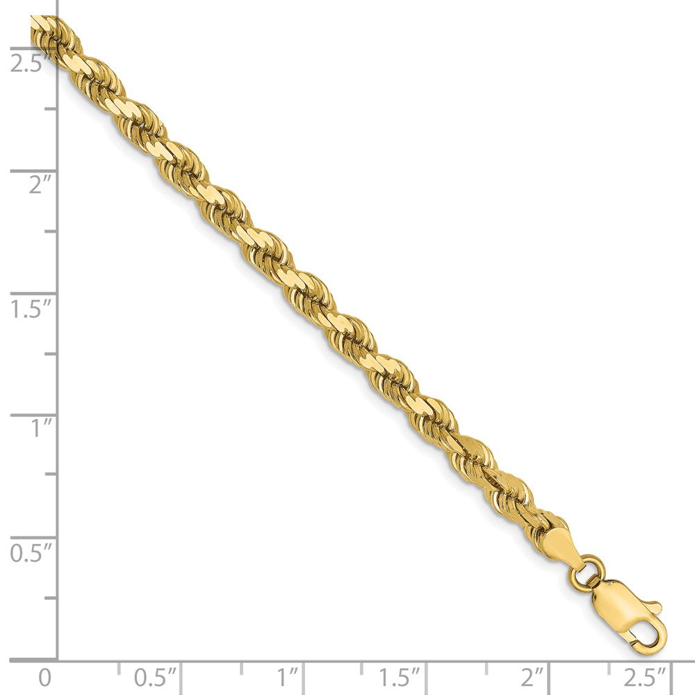 10K 4mm Diamond-Cut Rope Chain 8  inches