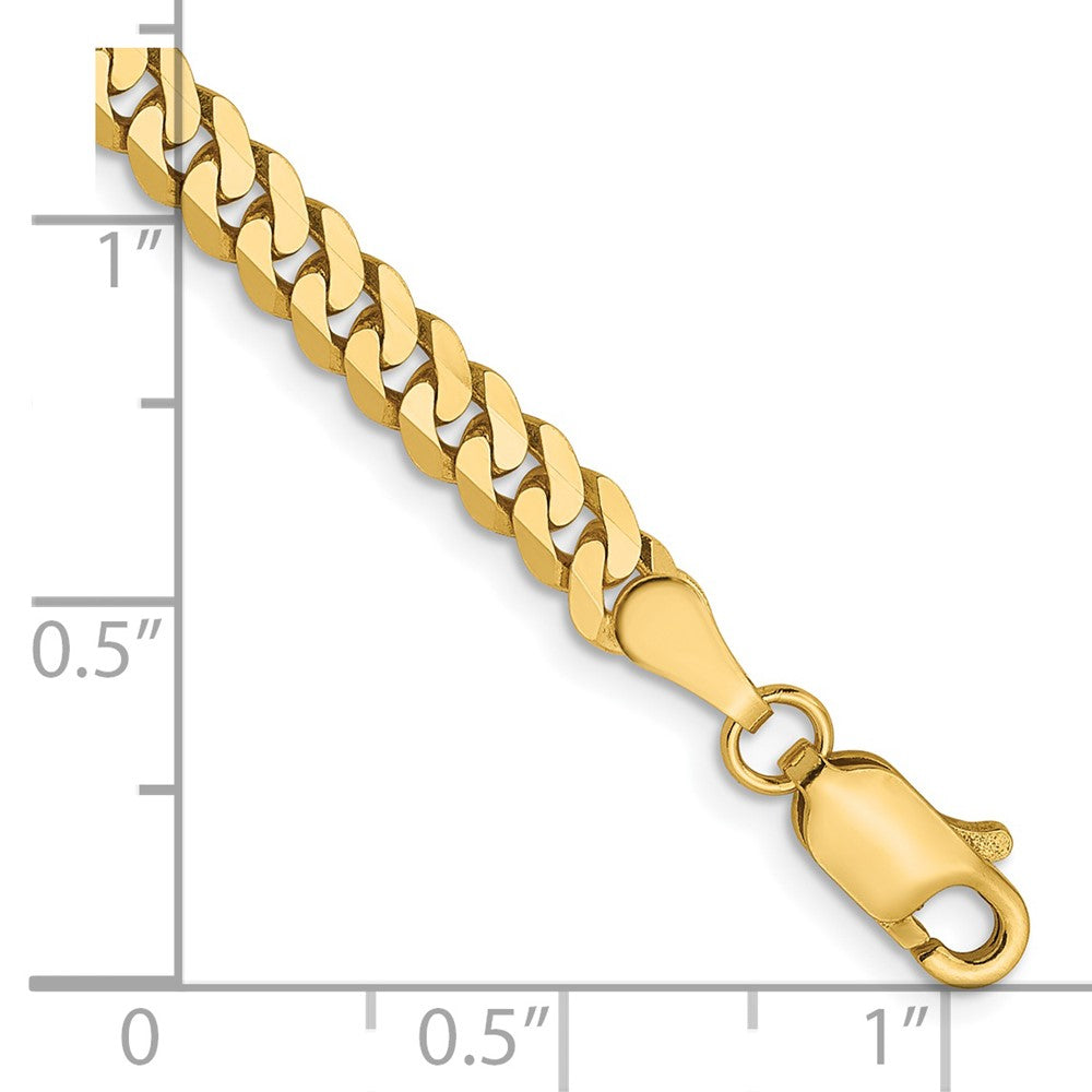 14K 3.9mm Flat Beveled Curb Chain 8  inches