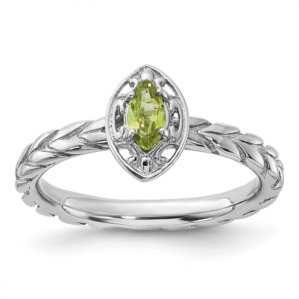 Sterling Silver Stackable Expressions Peridot Ring