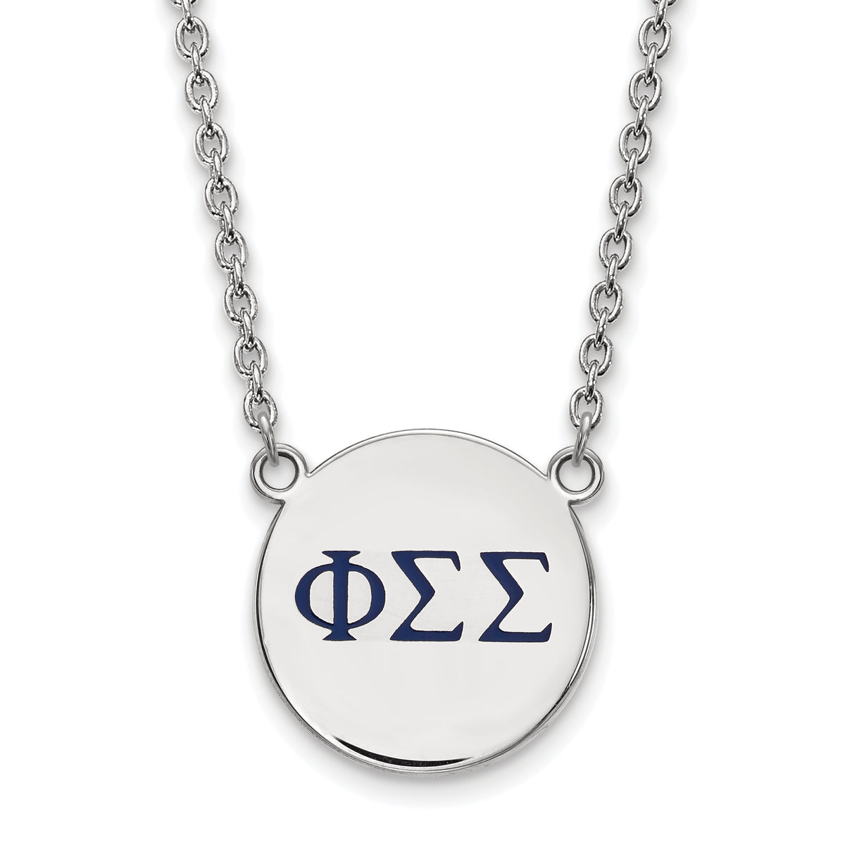 Sterling Silver 18in Official Licensed Greek Sororities Phi Sigma Sigma (???) Small Enamel Pendant w/Necklace