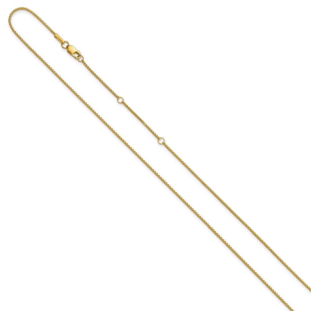 14K 1mm D/C Spiga 1in+1in Adjustable Chain