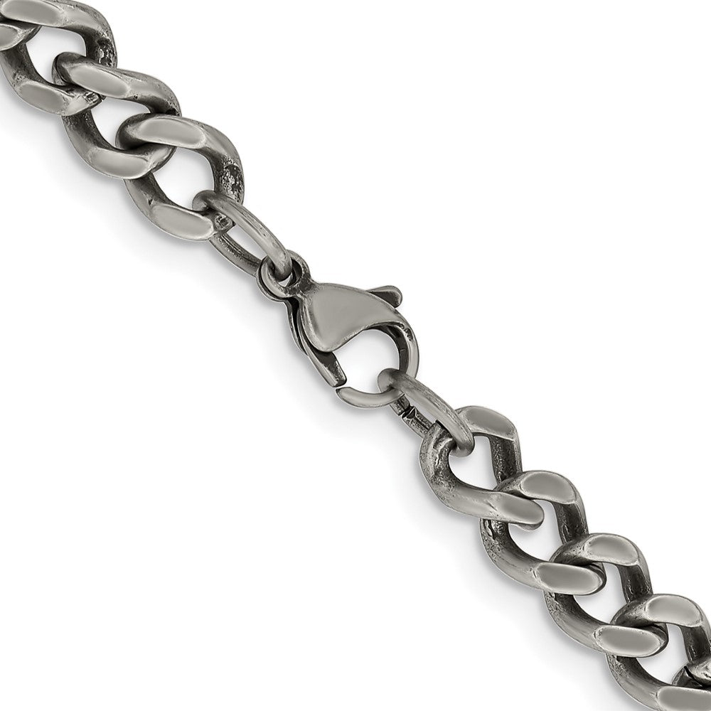 Stainless Steel Oxidized7.5mm 20in Curb Chain