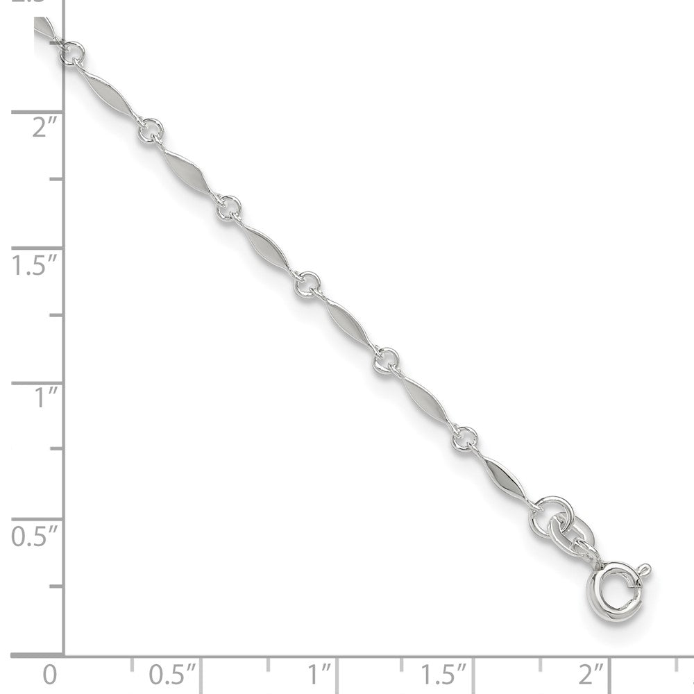 Sterling Silver 10in Plus1in ext. Anklet 10 inches