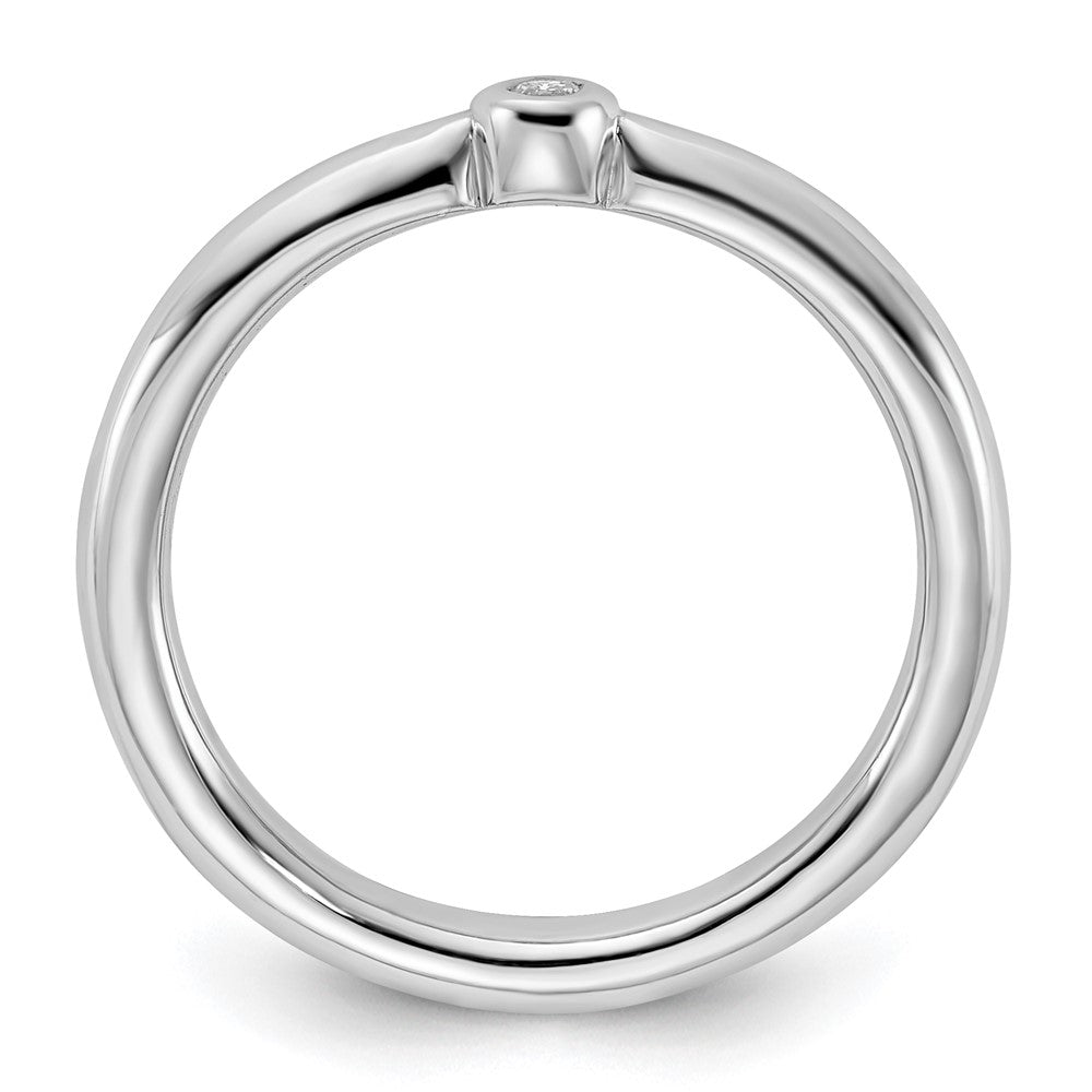 Sterling Silver Stackable Expressions Rhodium-plated CZ Ring Size -6