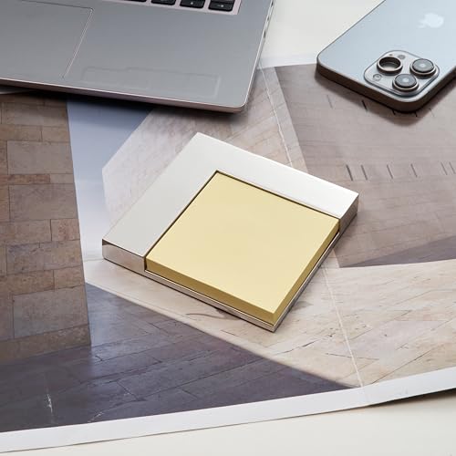Silver-tone L-Shape Memo Holder with Memo Pad Included Q-GM2160
