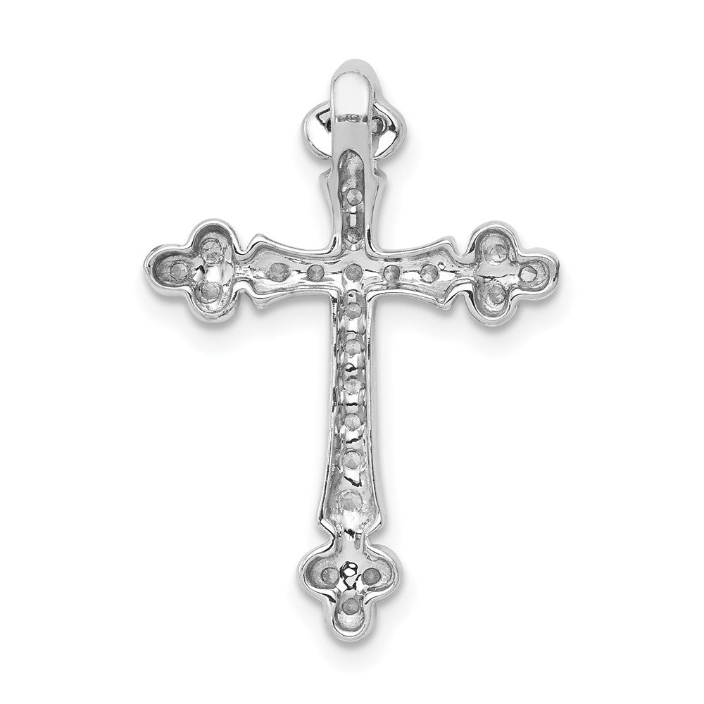 14k White Gold 1/4 carat Lab Grown Diamond VS/SI+ G+ Cross Chain Slide Pendant