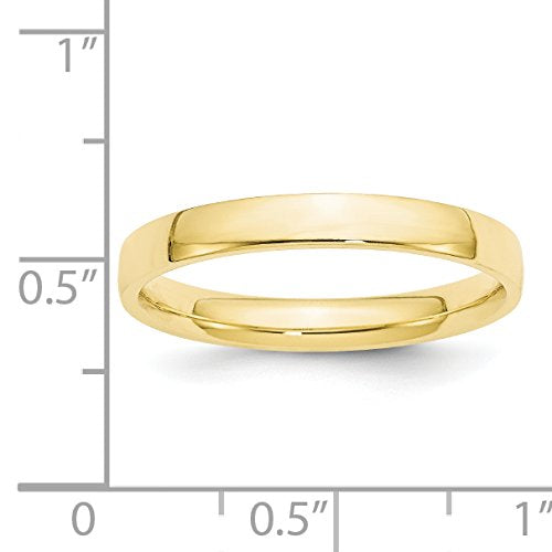 10k Yellow Gold 3mm Lightweight Comfort Fit Wedding Band Size 5.5