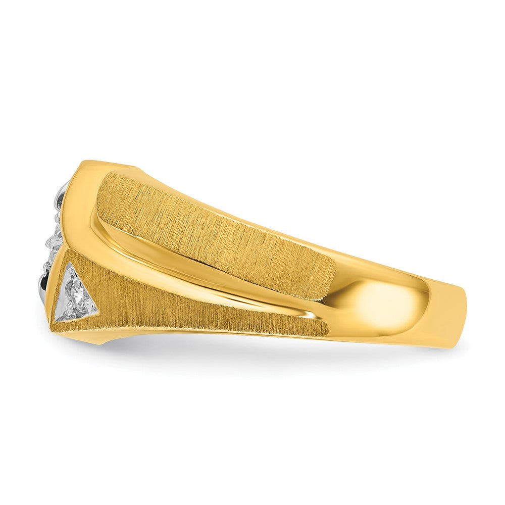 14k with White Rhodium IBGoodman Men's Satin 1/5 carat Diamond Complete Ring