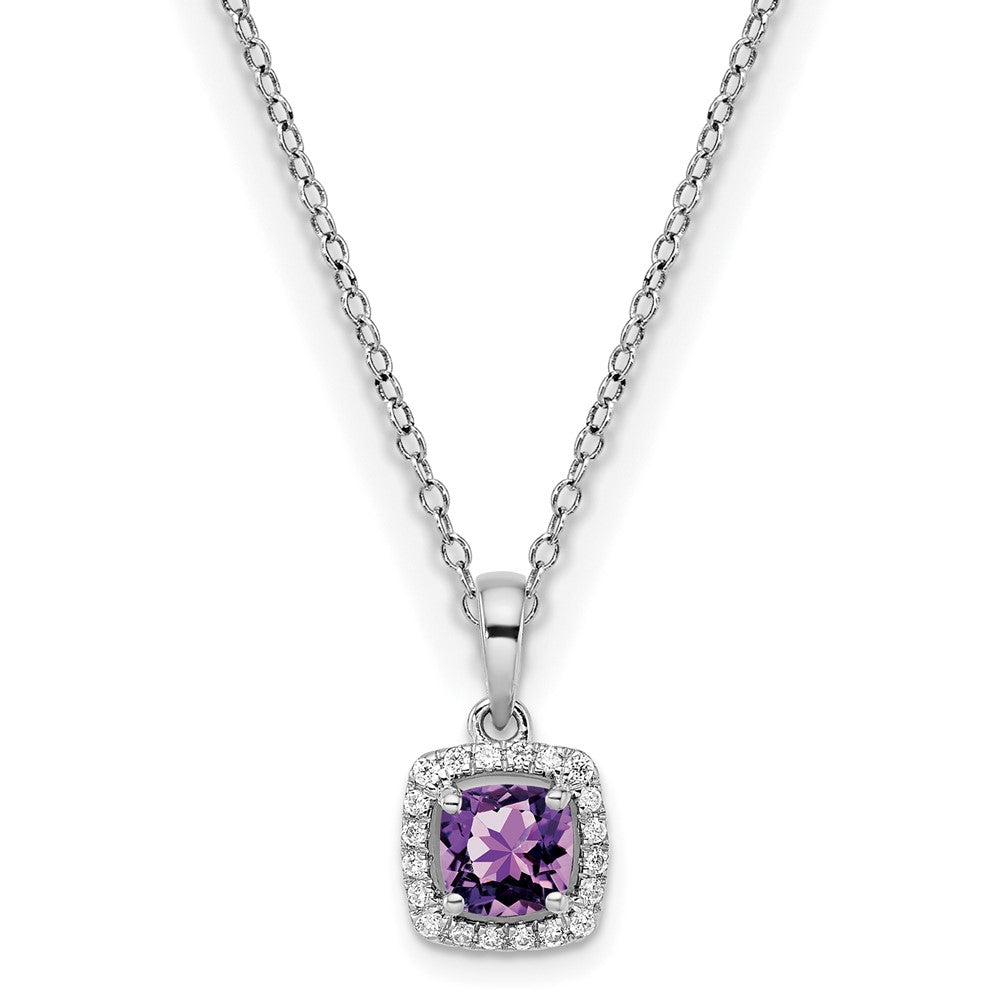10kw ANT Amethyst and Diamond Pendant w/ chain