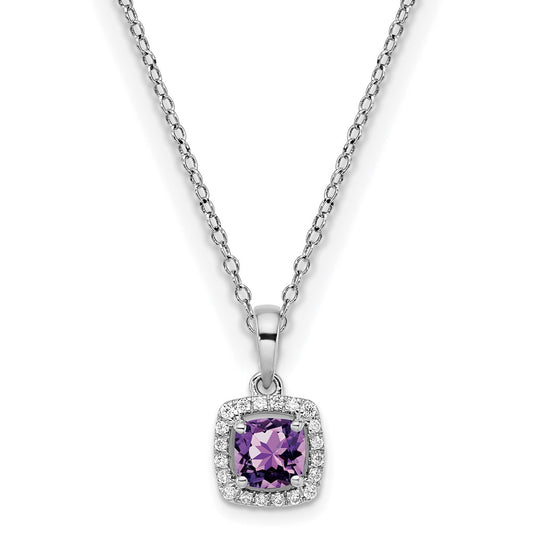 10kw ANT Amethyst and Diamond Pendant w/ chain