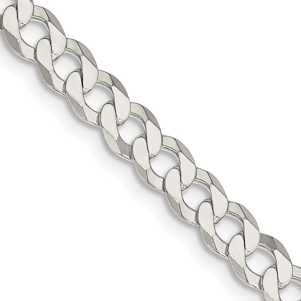 Sterling Silver 5.75mm Flat Curb Chain 16 Inches