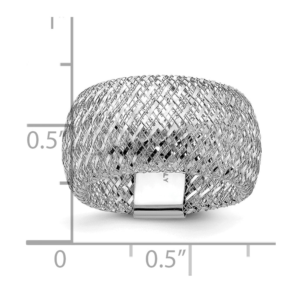 14K with White Rhodium Plating Stretch Ring