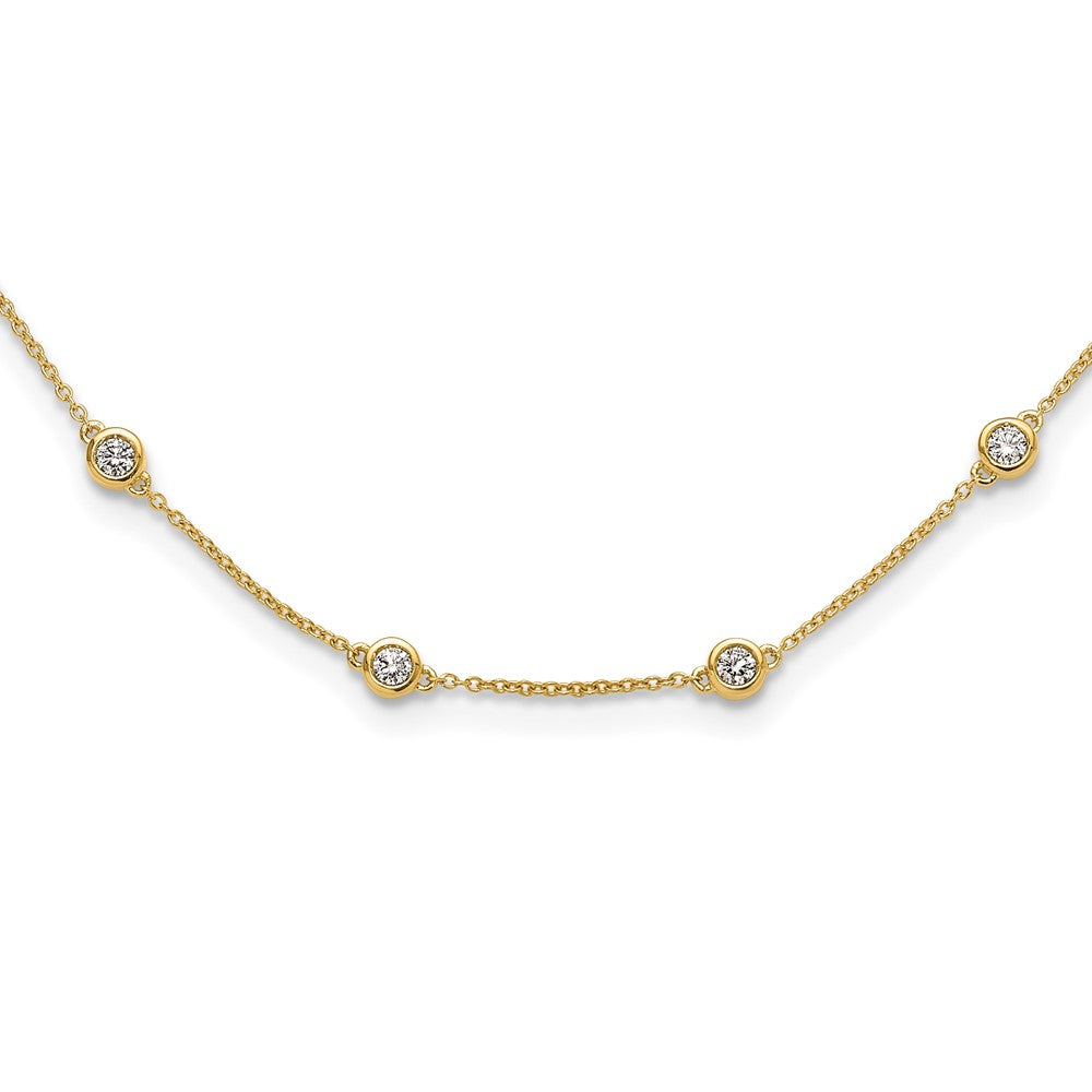 True Origin 14K Yellow Gold 1 1/6 carat Lab Grown Diamond VS+ F+ Complete 18 Station 18 in Necklace
