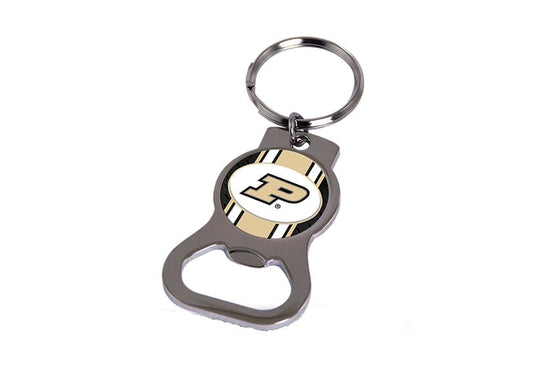 NCAA Purdue Silver-tone Bottle Opener Key Ring by Rico Industries QGC6411