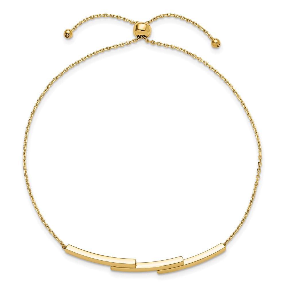 14K Polished Bar Adjustable Bracelet