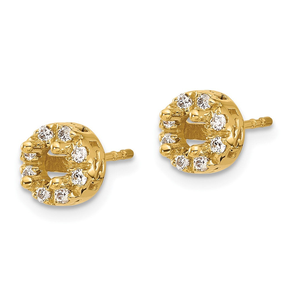 14k Diamond Semi-mount Stud Earrings