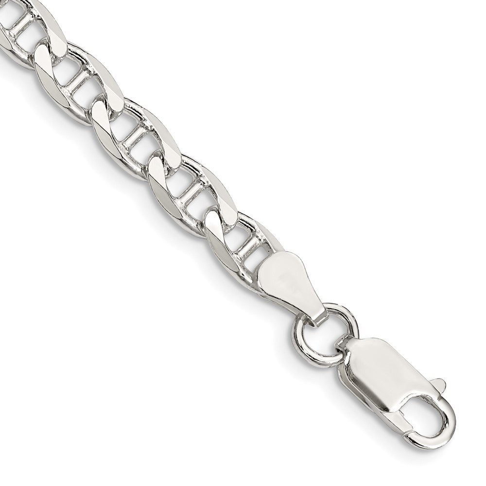 Sterling Silver 5.7mm D/C Flat Anchor Curb Chain 7 inches