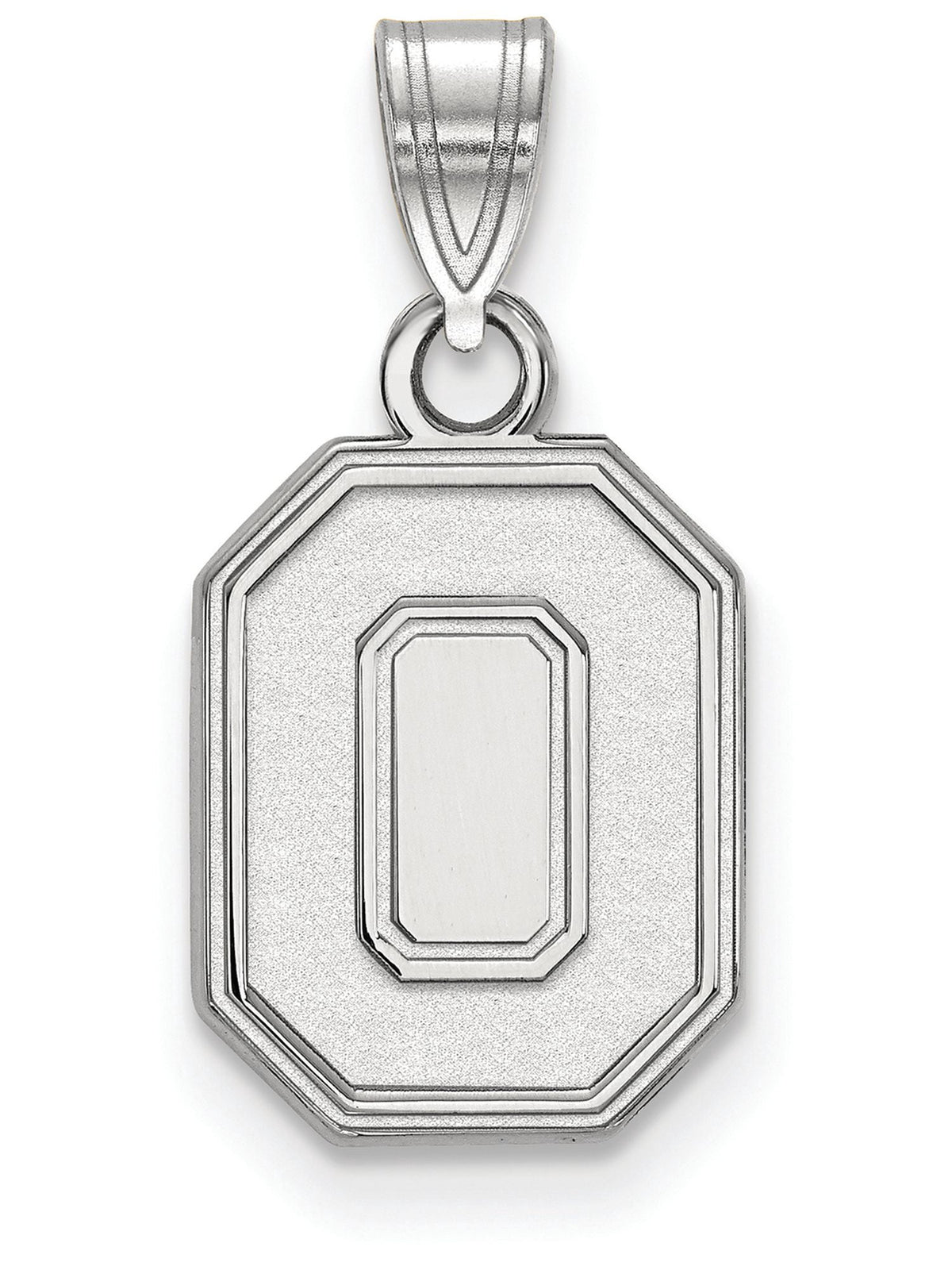 Sterling Silver Rhodium-plated LogoArt The Ohio State University Letter O Small Pendant QSS045OSU