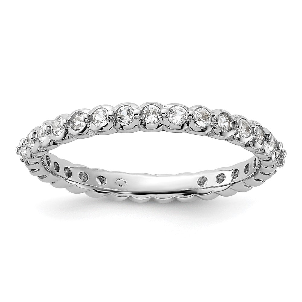 Sterling Silver Stackable Expressions Created White Sapphire Ring