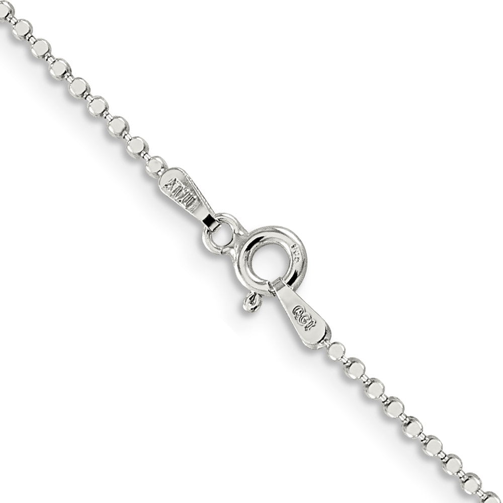 Sterling Silver 1.15mm Square Fancy Beaded Chain 14 Inches
