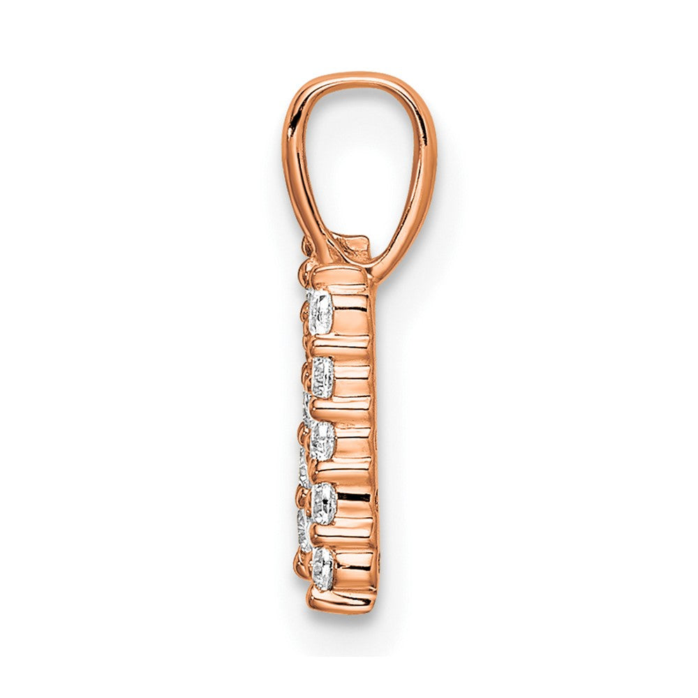14KR Small Initial N Diamond Pendant