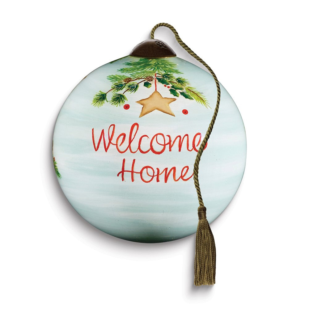 Neqwa Art Welcome Home by Helz Cuppleditch Hand-painted Glass Ornament