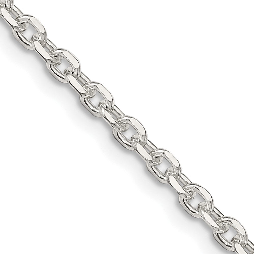 Sterling Silver 2.75mm Diamond-cut Forzantina Cable Chain 30 Inches
