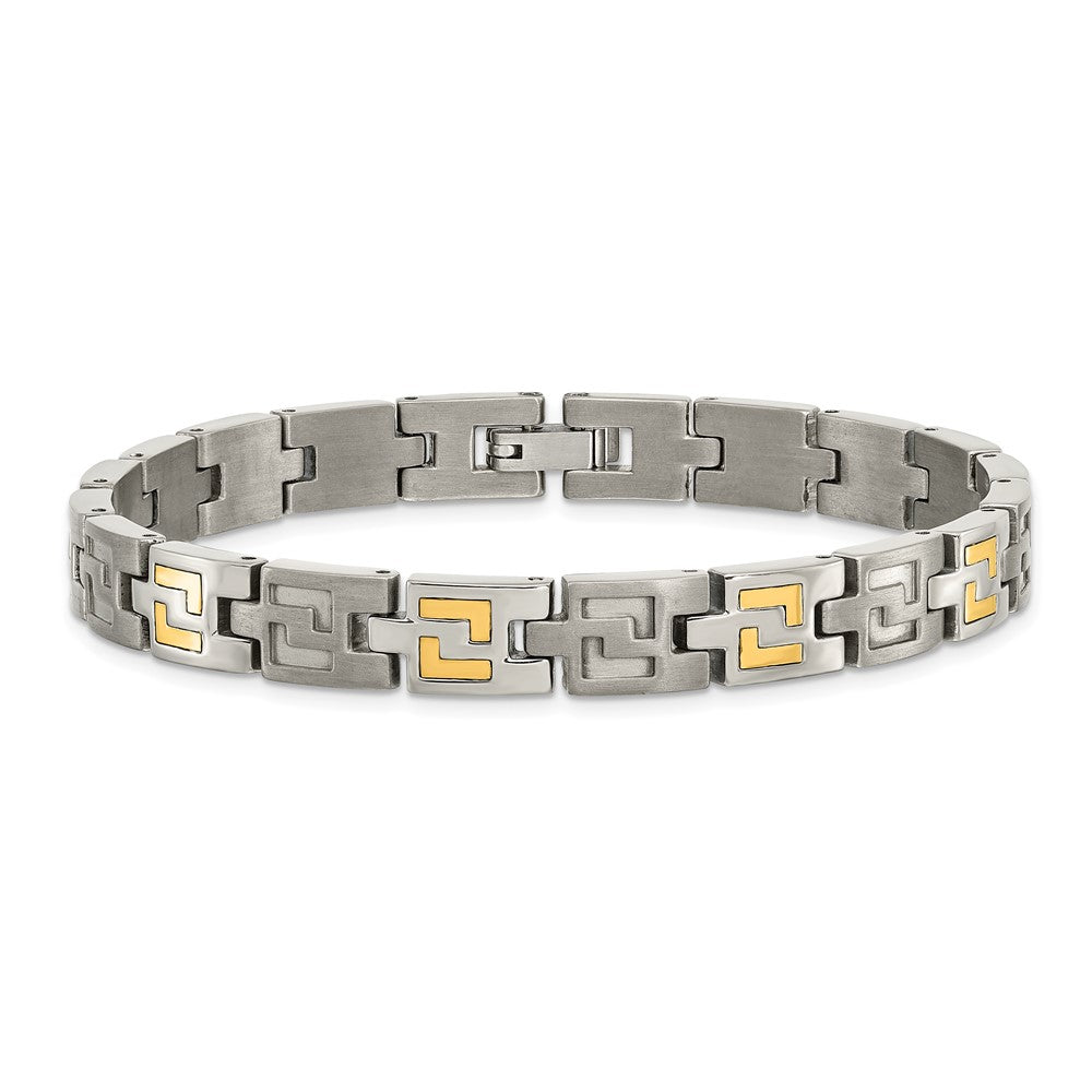 Titanium w/14k Inlay Brushed and Polished 8.5in Bracelet 8.5 inches