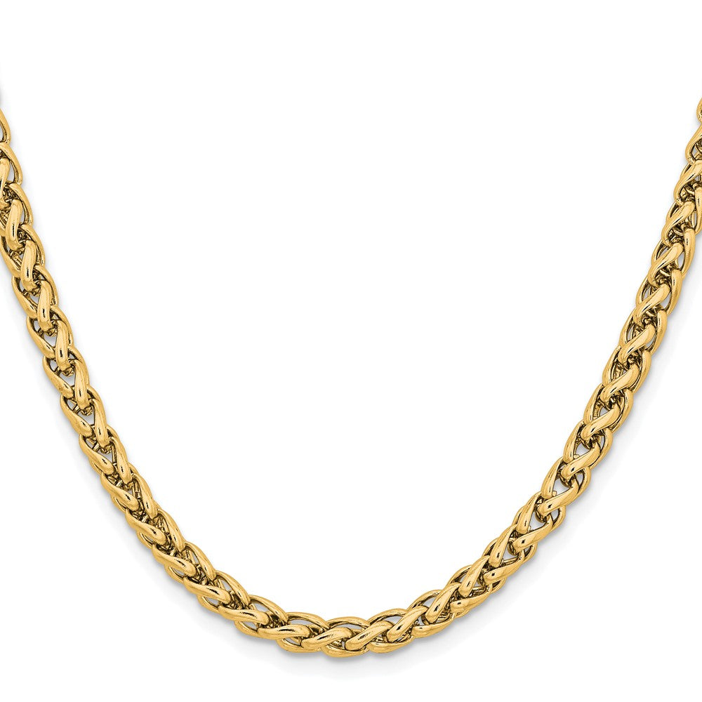 Chisel Stainless Steel Polished Yellow IP-plated 5mm 18 inch Wheat Chain