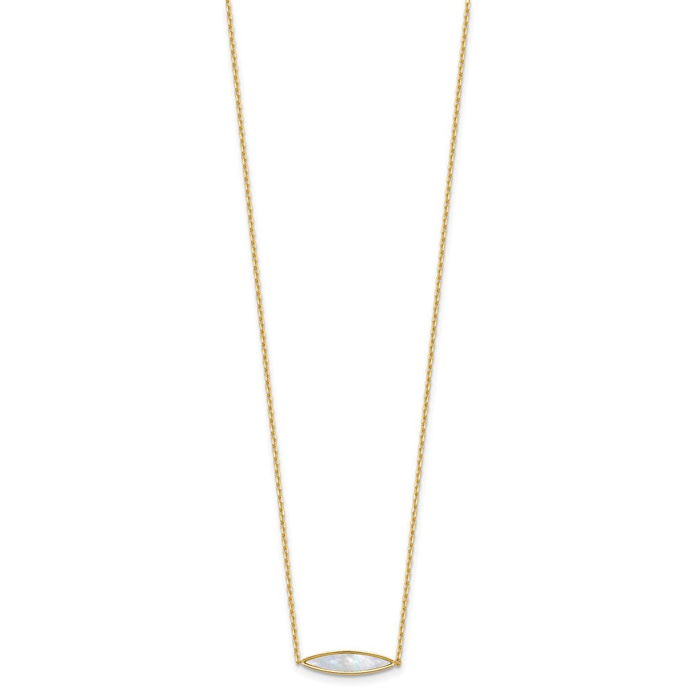 14K Polished Mother of Pearl w/1in ext. Necklace
