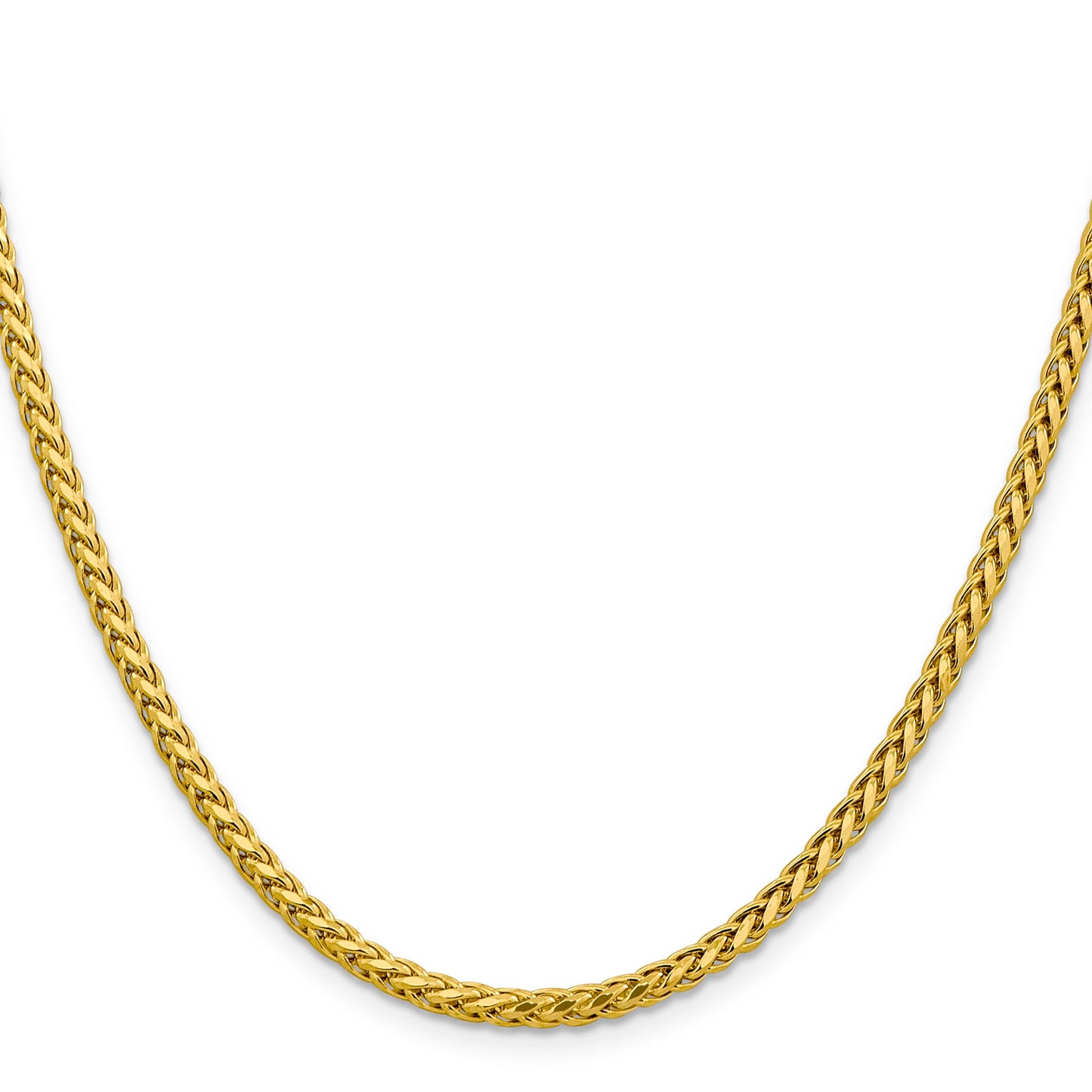 14K 18 inch 3.1mm Semi-Solid Diamond-cut Wheat with Lobster Clasp Chain