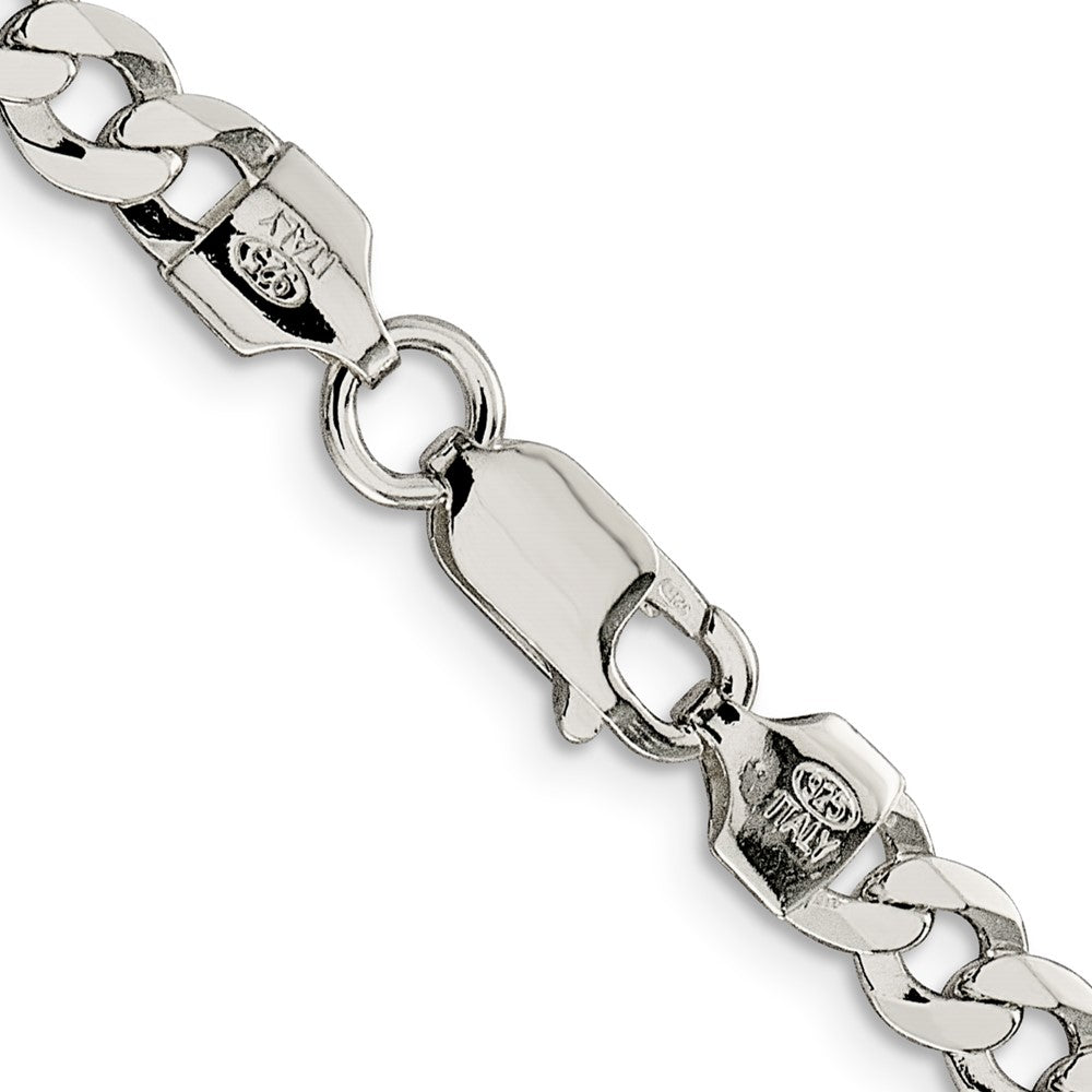 Sterling Silver 5.75mm Flat Curb Chain 16 Inches