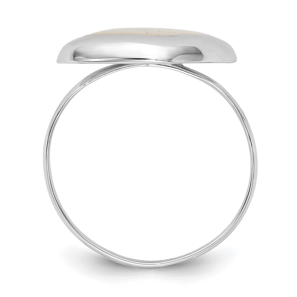 Sterling Silver Rhodium-plated Moon Mother of Pearl Ring