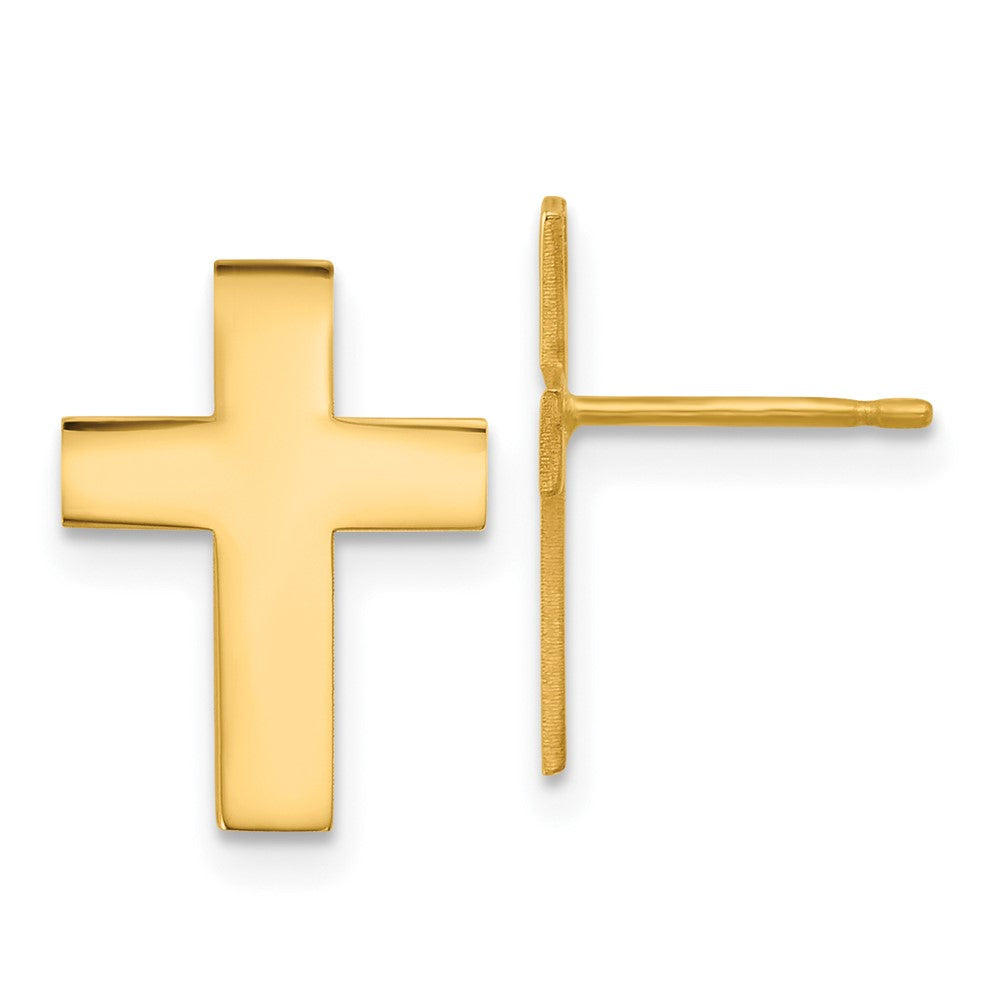 10k Polished Cross Earrings