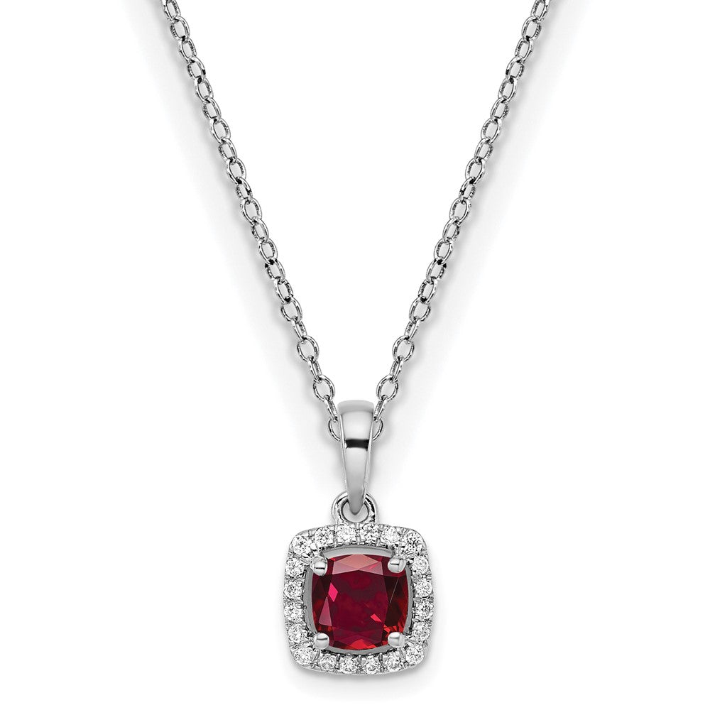 10kw ANT Created Ruby and Diamond Pendant w/ chain