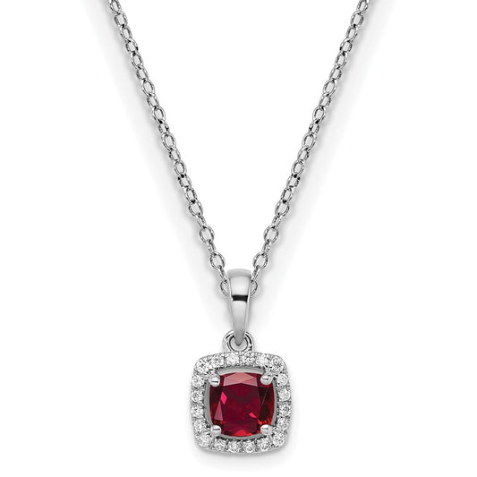 10kw ANT Created Ruby and Diamond Pendant w/ chain