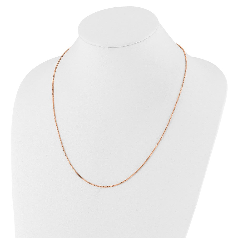 Sterling Silver Rose Gold-plated Adjustable 1.25mm Round Box Chain