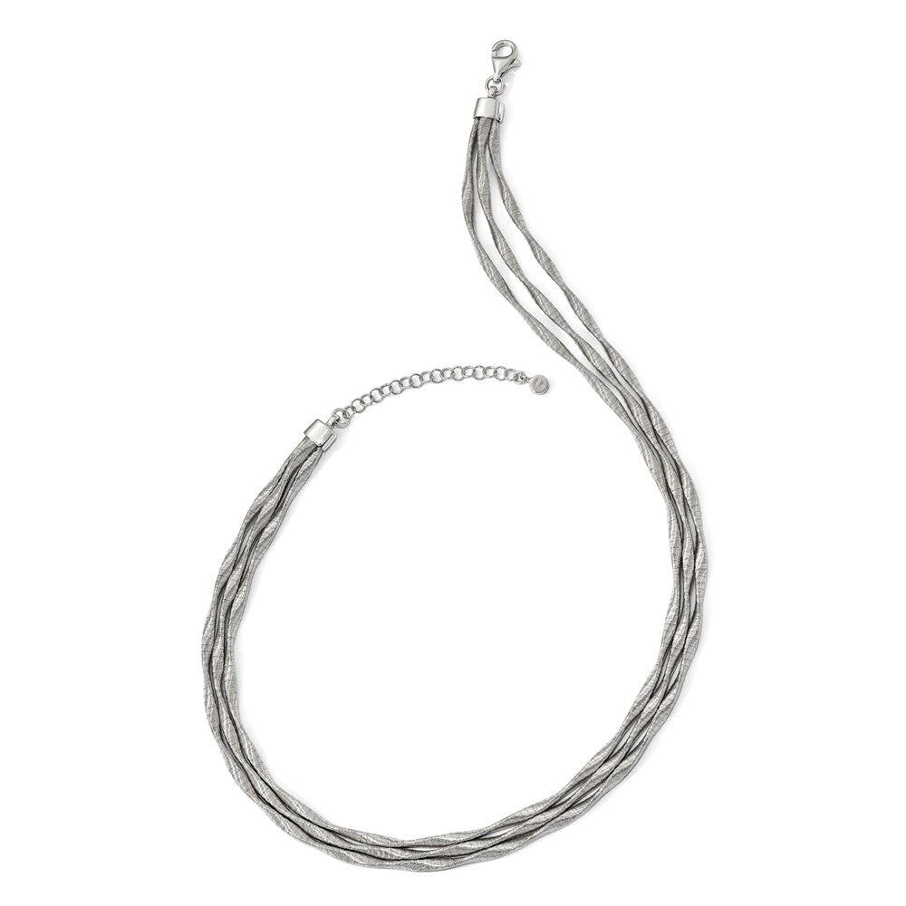 Sterling Silver Rhodium-plated 3-strand with 2in ext. Necklace