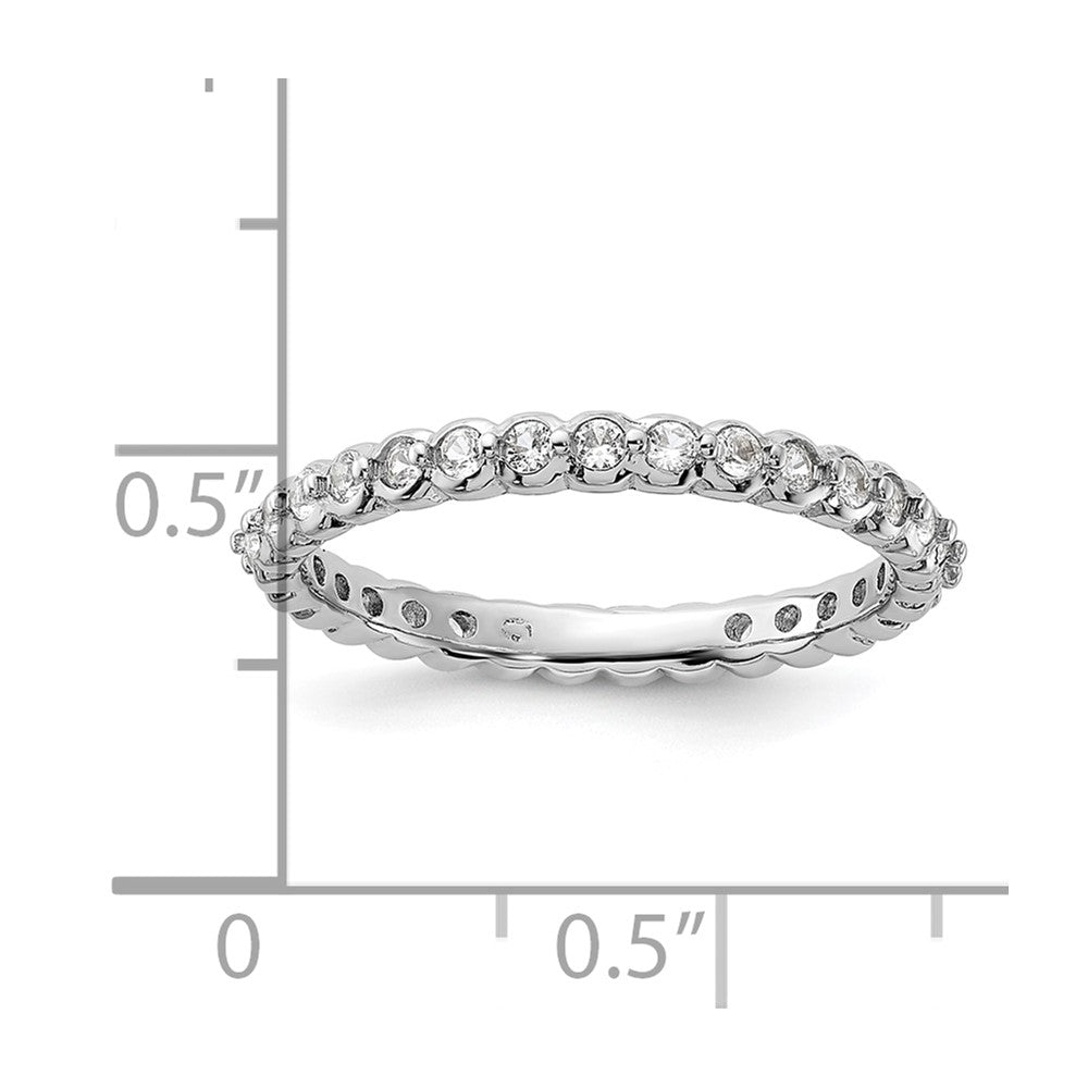 Sterling Silver Stackable Expressions Created White Sapphire Ring