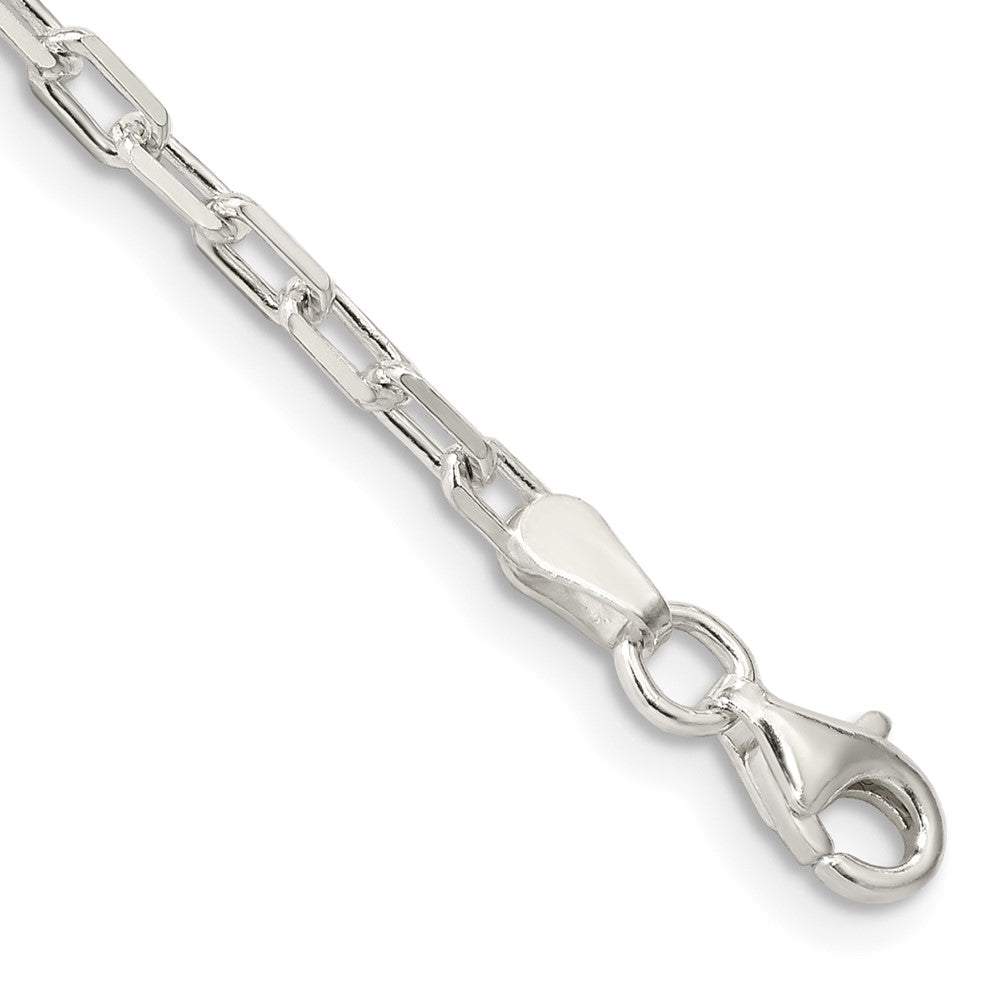 Sterling Silver 2.9mm Diamond-cut Long Link Cable Chain 8 inches