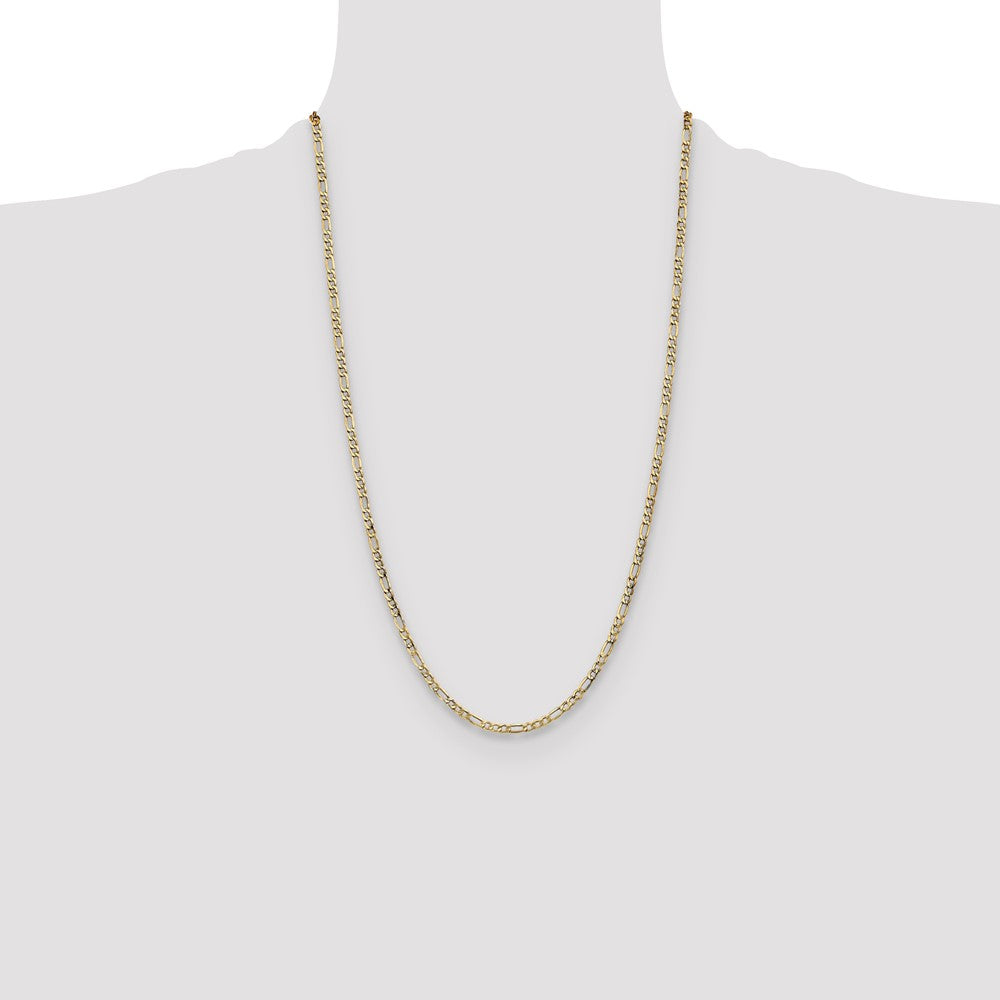 10k 3.5mm Semi-Solid Figaro Chain
